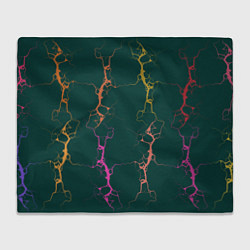 Плед флисовый Молнии на изумрудном, цвет: 3D-велсофт