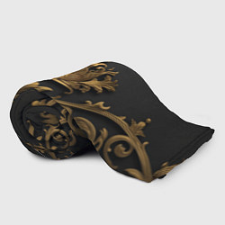 Плед флисовый Объемная золотая корона с узорами, цвет: 3D-велсофт — фото 2