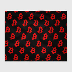 Плед Bitcoin red logo money