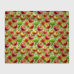 Плед флисовый Натуральные яблоки паттерн, цвет: 3D-велсофт