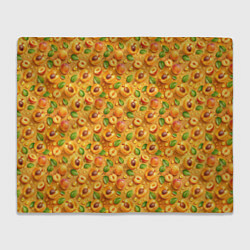 Плед флисовый Сочные абрикосы паттерн, цвет: 3D-велсофт