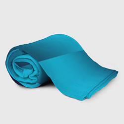 Плед флисовый Яркий голубой с синим градиент комбинированный кро, цвет: 3D-велсофт — фото 2