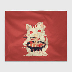 Плед Japanese cat eats ramen