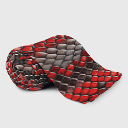 Плед флисовый Змеиная объемная текстурная красная шкура, цвет: 3D-велсофт — фото 2