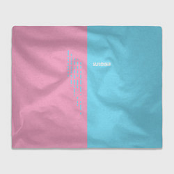 Плед флисовый Summer-pink and blue, цвет: 3D-велсофт