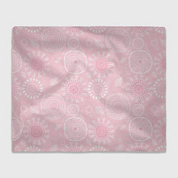 Плед флисовый Розовый цветочный паттерн, цвет: 3D-велсофт