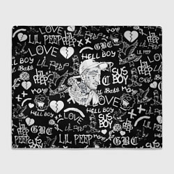 Плед Lil Peep pattern автографы лого