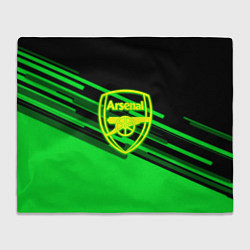 Плед Arsenal geometry line green