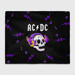 Плед AC DC неоновый череп