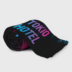 Плед флисовый Tokio Hotel - neon gradient по-горизонтали, цвет: 3D-велсофт — фото 2