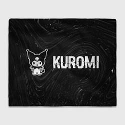 Плед Kuromi glitch на темном фоне по-горизонтали