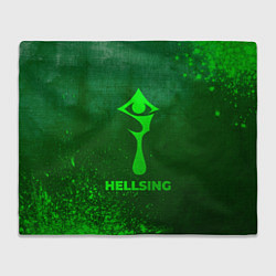 Плед флисовый Hellsing - green gradient, цвет: 3D-велсофт