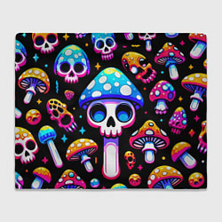 Плед Ice cream skull and fly agaric - ai art fantasy