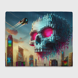 Плед Cool pixel skull - ai art fantasy