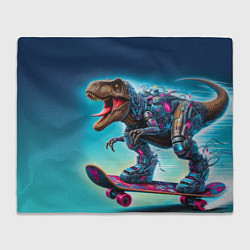 Плед Tyrannosaur on a skateboard - ai art graffiti