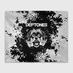 Плед флисовый Deftones рок пес, цвет: 3D-велсофт