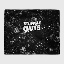 Плед флисовый Stumble Guys black ice, цвет: 3D-велсофт