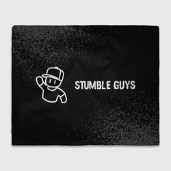 Плед Stumble Guys glitch на темном фоне по-горизонтали