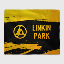 Плед флисовый Linkin Park 2024 - gold gradient по-горизонтали, цвет: 3D-велсофт