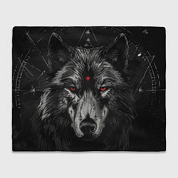 Плед Волк с красными глазами