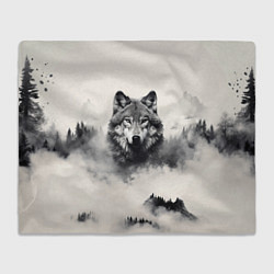 Плед Голова серого волка