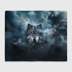 Плед Волк ночью под луной