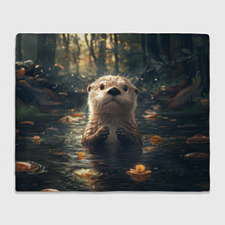 Плед Выдра в летнем пруду