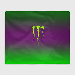 Плед флисовый Monster energy gradient, цвет: 3D-велсофт