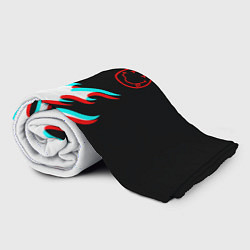 Плед флисовый Нирвана глитч огонь, цвет: 3D-велсофт — фото 2