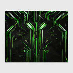 Плед Green stripes on a black background