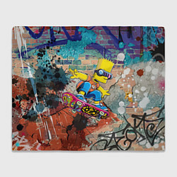 Плед Bart Simpson on a skateboard - graffiti