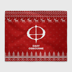 Плед флисовый Новогодний Ozzy Osbourne с оленями, цвет: 3D-велсофт