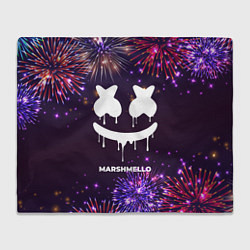 Плед флисовый Праздничный Marshmello, цвет: 3D-велсофт