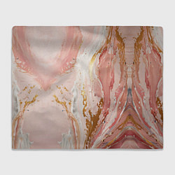 Плед Брызги розовых и золотых красок в хаотичных узорах