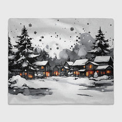 Плед Белый заснеженный город