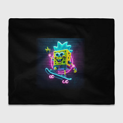 Плед Sponge Bob on a skateboard - ai art fantasy