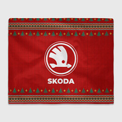 Плед флисовый Skoda new year, цвет: 3D-велсофт