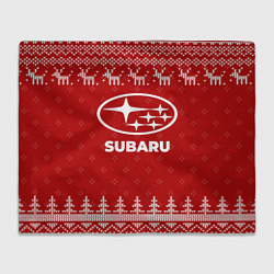 Плед Новогодний Subaru с оленями