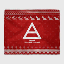 Плед Новогодний Thirty Seconds to Mars с оленями