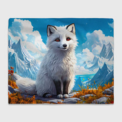 Плед Песец в зимних горах