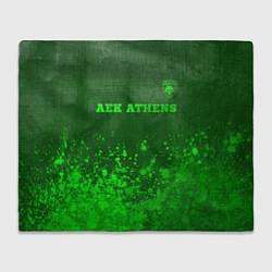 Плед флисовый AEK Athens - green gradient посередине, цвет: 3D-велсофт