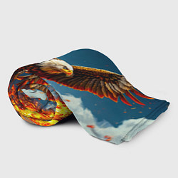 Плед флисовый Парящий над огнем орел, цвет: 3D-велсофт — фото 2
