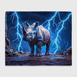 Плед Носорог в разрядах молнии