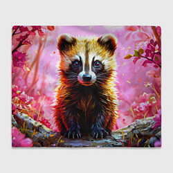 Плед Росомаха в розовом лесу