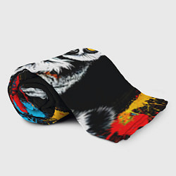 Плед флисовый Лемур на черном, цвет: 3D-велсофт — фото 2