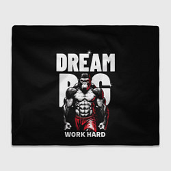 Плед Dream big - work hard monkey