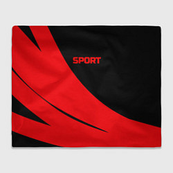Плед флисовый Sport чёрно-красный двуцветный, цвет: 3D-велсофт