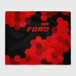 Плед флисовый Ford - red gradient посередине, цвет: 3D-велсофт