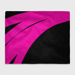 Плед Розовый с чёрным двуцветный с полосой