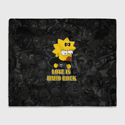 Плед флисовый Мэгги Симпсон love is Hard rock, цвет: 3D-велсофт